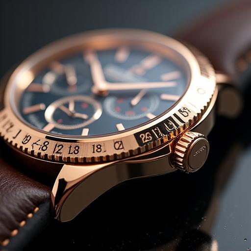 Detailní produktová fotografie luxusních hodinek s ostrým světlem