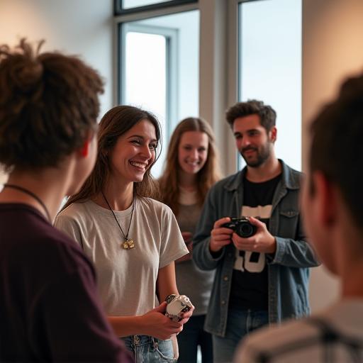 Skupina lidí na fotografickém workshopu